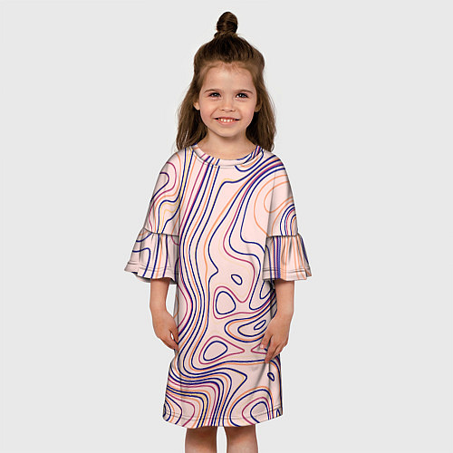 Детское платье Линии карандашом абстракция / 3D-принт – фото 3