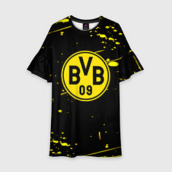 Платье клеш для девочки Borussia yellow splash, цвет: 3D-принт