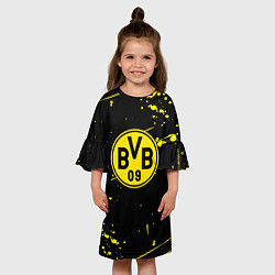 Платье клеш для девочки Borussia yellow splash, цвет: 3D-принт — фото 2