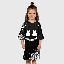 Платье клеш для девочки Marshmello splash, цвет: 3D-принт — фото 2