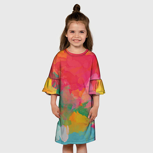 Детское платье Спектр акварели / 3D-принт – фото 3