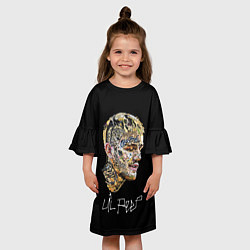 Платье клеш для девочки Lil Peep mosaic rap, цвет: 3D-принт — фото 2