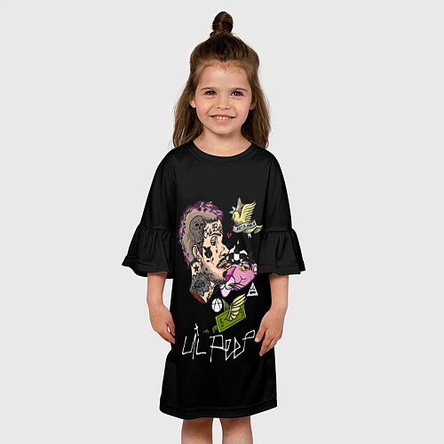 Детское платье Lil Peep рэпер / 3D-принт – фото 3