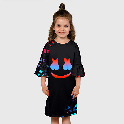 Детское платье Маршмеллоу неон / 3D-принт – фото 3