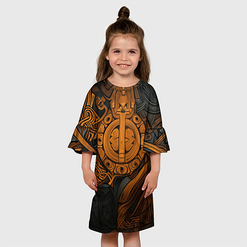 Детское платье Узор в скандинавском фолк-арт стиле / 3D-принт – фото 3