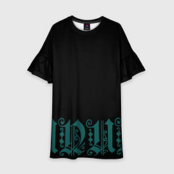 Платье клеш для девочки Узоры на чёрном фоне, цвет: 3D-принт