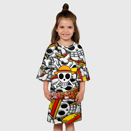 Детское платье One Piece logo pattern pirat / 3D-принт – фото 3