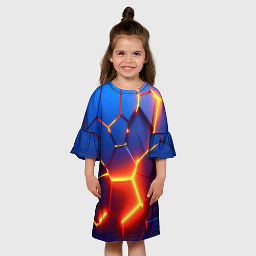 Детское платье Огненные плиты с разломом / 3D-принт – фото 3