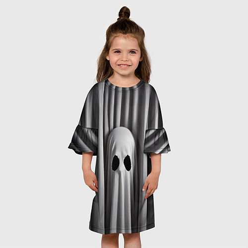 Детское платье Серые шторы и призрак / 3D-принт – фото 3