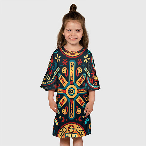 Детское платье Симметричный орнамент в славянском стиле / 3D-принт – фото 3