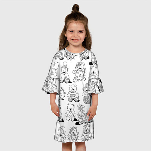 Детское платье Семья игрушечных мишек в костюмах / 3D-принт – фото 3