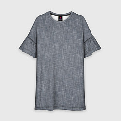 Платье клеш для девочки Текстура серый однотонный, цвет: 3D-принт