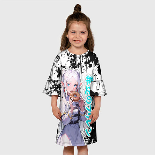 Детское платье Фрирен - поедает пончик / 3D-принт – фото 3
