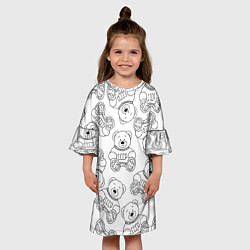 Платье клеш для девочки Мишки из СССР, цвет: 3D-принт — фото 2