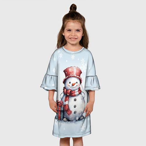 Детское платье New Years cute snowman / 3D-принт – фото 3