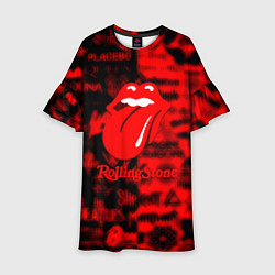 Платье клеш для девочки Rolling Stones logo групп, цвет: 3D-принт