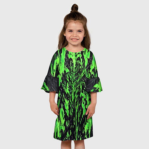 Детское платье Демонический доспех зелёный / 3D-принт – фото 3