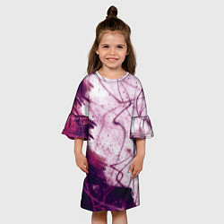 Платье клеш для девочки Абстракция - purple madness, цвет: 3D-принт — фото 2