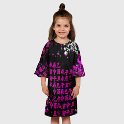 Платье клеш для девочки Аниме бомбинг пинк, цвет: 3D-принт — фото 2
