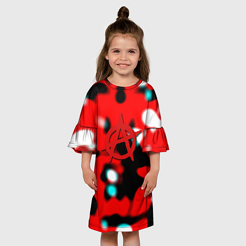 Детское платье Анархия красные краски / 3D-принт – фото 3