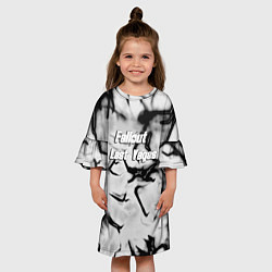 Платье клеш для девочки Fallout краски черные, цвет: 3D-принт — фото 2