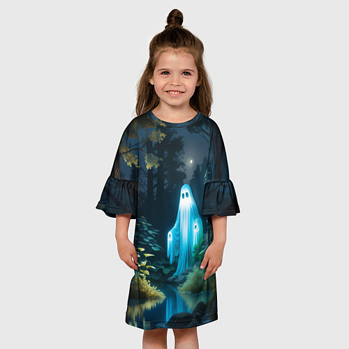 Детское платье Призрак в лесу у воды / 3D-принт – фото 3