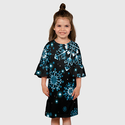 Детское платье Кружение снежинок / 3D-принт – фото 3