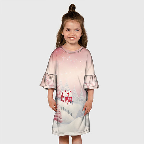 Детское платье Снежное сияние ночи / 3D-принт – фото 3