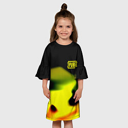 Платье клеш для девочки PUBG gold abstraction steel geometry, цвет: 3D-принт — фото 2