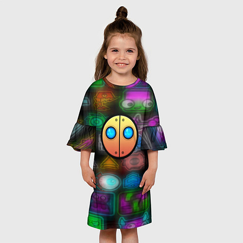 Детское платье Geometry dash stiker / 3D-принт – фото 3