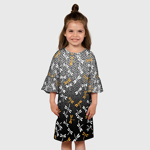 Детское платье Стрекозы поверх графики / 3D-принт – фото 3