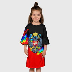 Платье клеш для девочки Имперская Россия краски, цвет: 3D-принт — фото 2