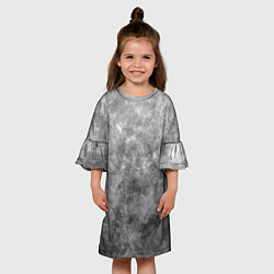 Платье клеш для девочки Абстракция - grey sky, цвет: 3D-принт — фото 2