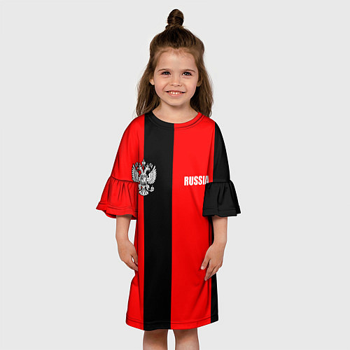 Детское платье Красный и черный - герб РФ / 3D-принт – фото 3