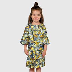 Платье клеш для девочки Маленькие золотые треугольники, цвет: 3D-принт — фото 2