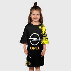 Платье клеш для девочки Opel желтые краски, цвет: 3D-принт — фото 2