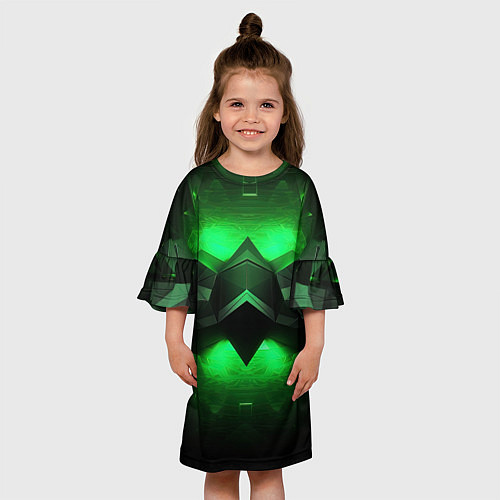 Детское платье Абстрактное царство зелени / 3D-принт – фото 3