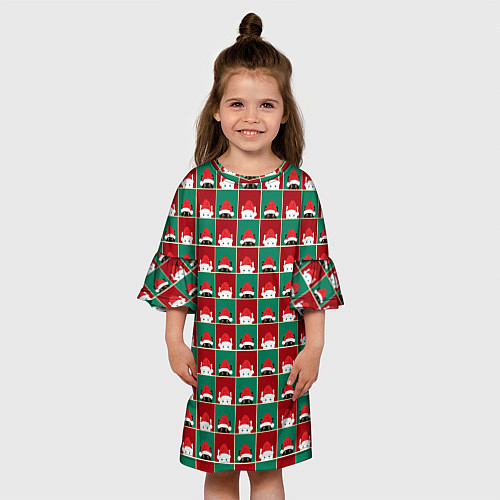 Детское платье Котики в новогодних шапочках / 3D-принт – фото 3