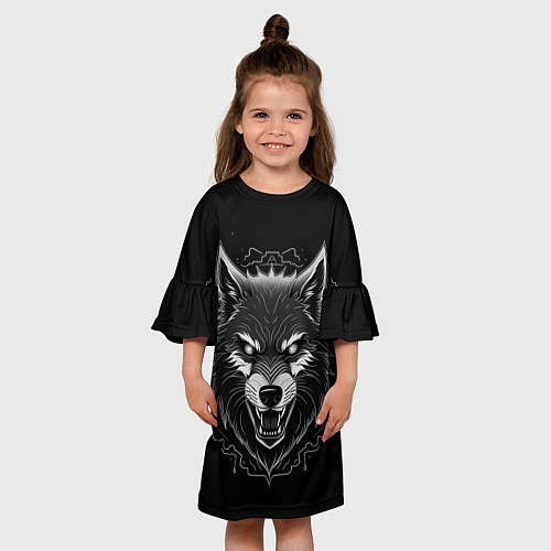 Детское платье Серый хищник / 3D-принт – фото 3