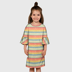 Платье клеш для девочки Ретро полоска, цвет: 3D-принт — фото 2