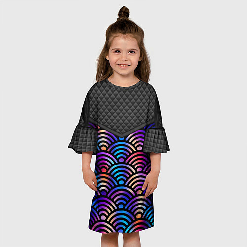 Детское платье Сэйгайха - морские волны и северное сияние / 3D-принт – фото 3