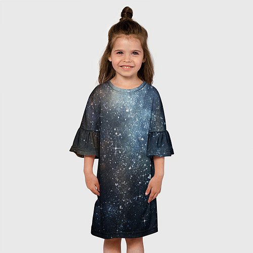 Детское платье Темное космическое звездное небо / 3D-принт – фото 3