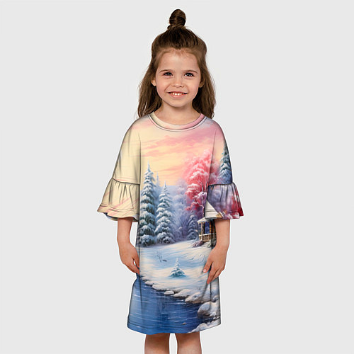 Детское платье Сказочная метель подарков / 3D-принт – фото 3