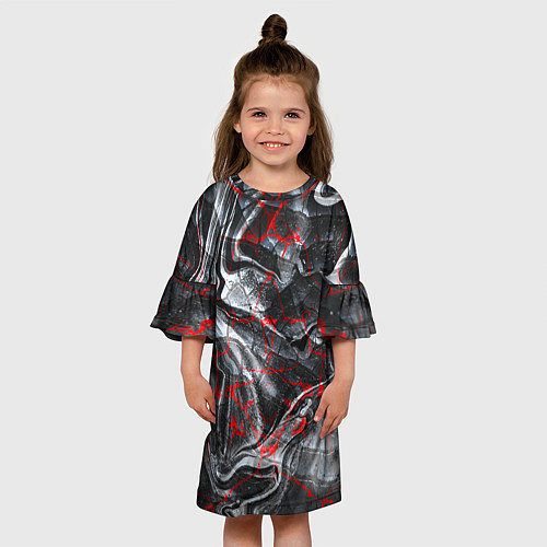 Детское платье Красные узоры / 3D-принт – фото 3