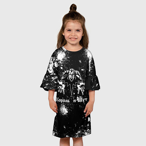 Детское платье Король и шут - черно-белый / 3D-принт – фото 3