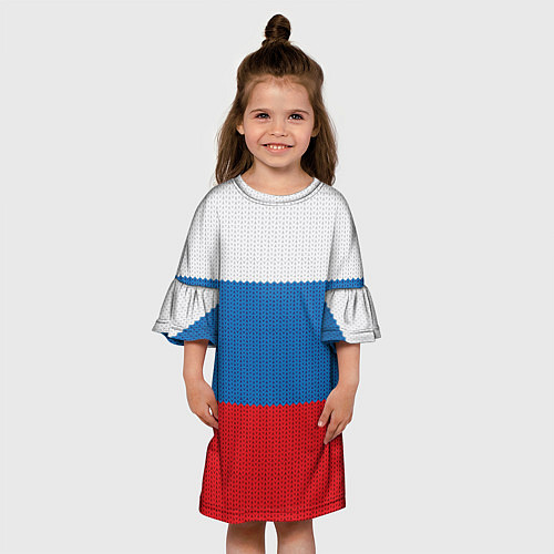 Детское платье Вязаный российский флаг / 3D-принт – фото 3