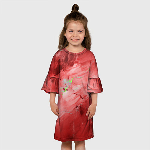 Детское платье Красный мрамор / 3D-принт – фото 3