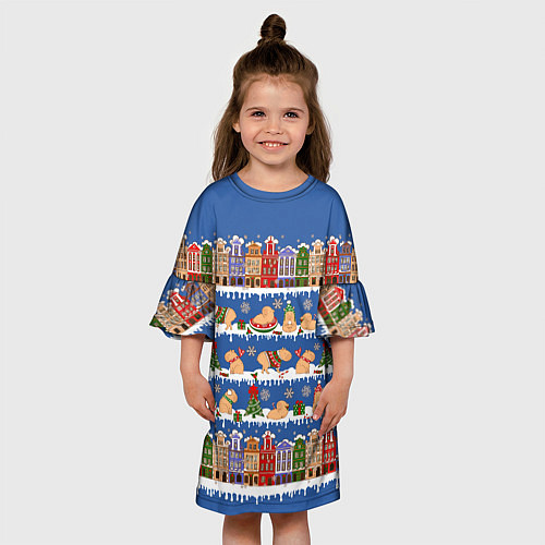 Детское платье Капибара зимой / 3D-принт – фото 3