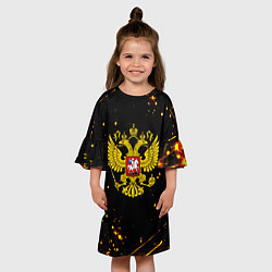Платье клеш для девочки СССР жёлтые краски, цвет: 3D-принт — фото 2