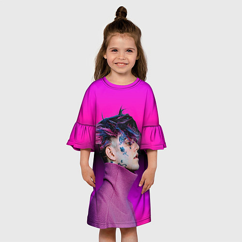 Детское платье Lil Peep фиолетовый лук / 3D-принт – фото 3
